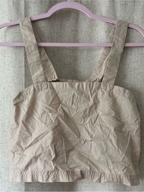 Vans 100% Cotton Beige Cropped Tank Top